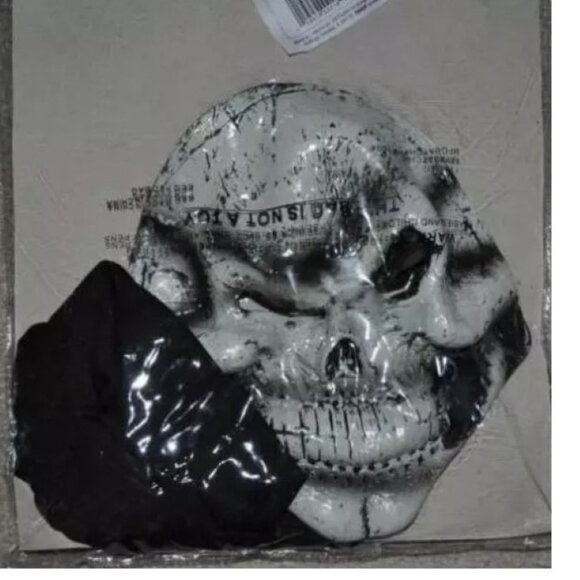 Skeleton Evil Crypt Master Mask & Hood Halloween Costume Accessory Kids - Picture 2 of 3